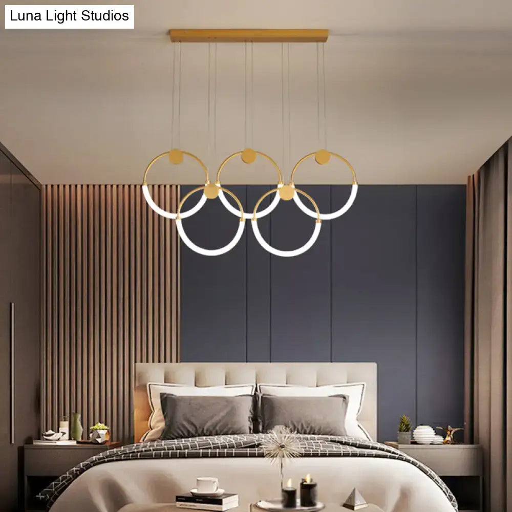 Gold Ring Acrylic Living Room Pendant Light