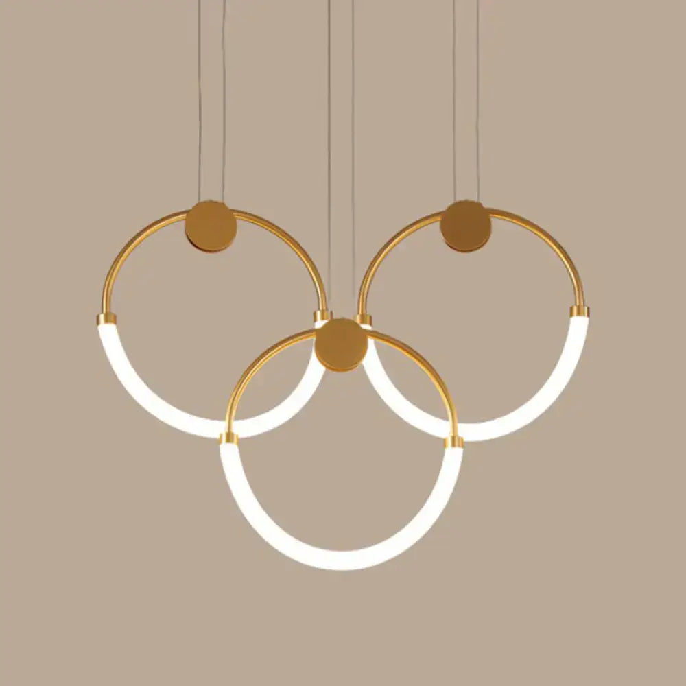 Gold Ring Acrylic Living Room Pendant Light