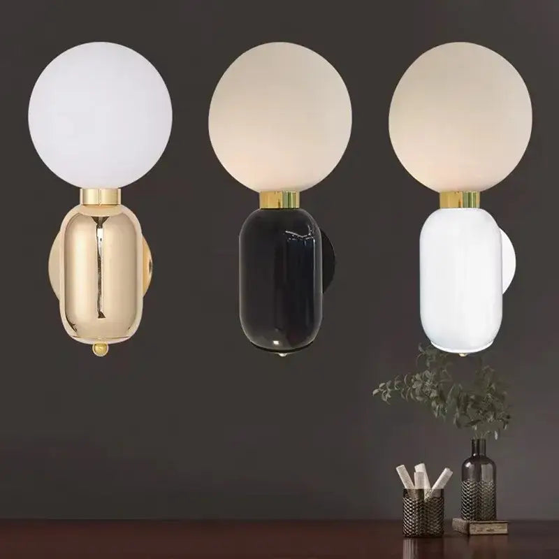 Gold Mirror Ball Sconce