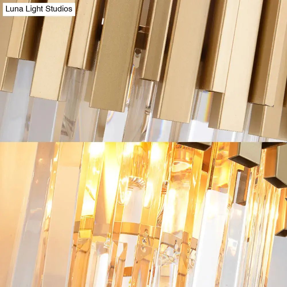Gold Crystal Prism Wall Light for Dining Room