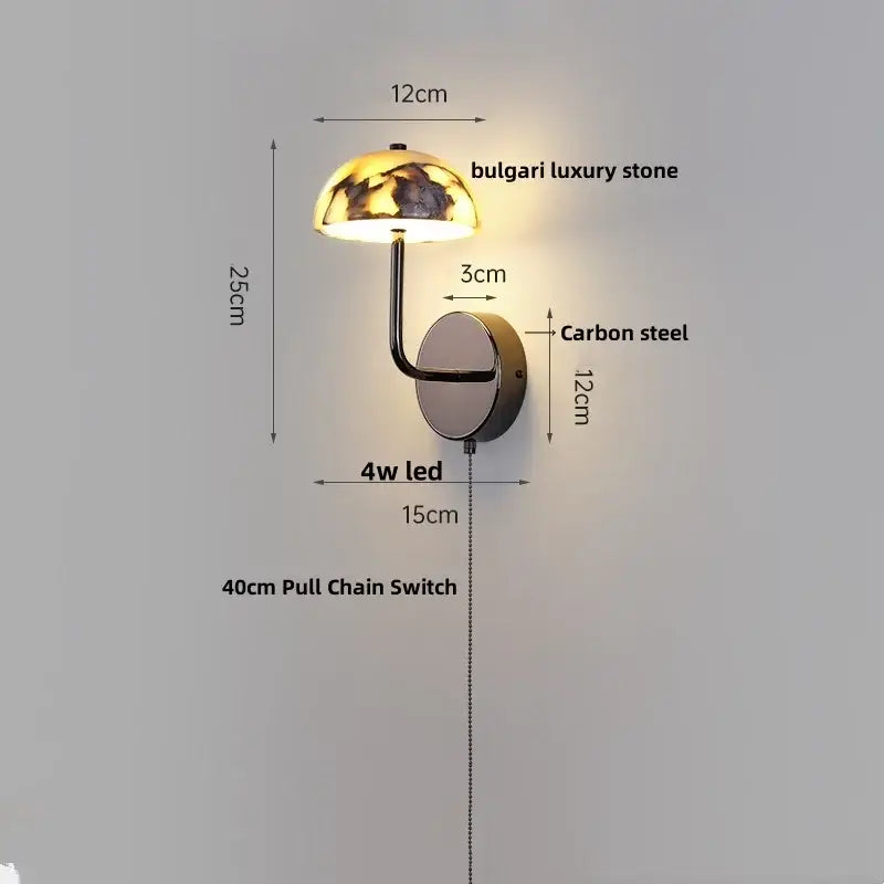 Gold Mushroom Wall Lamp