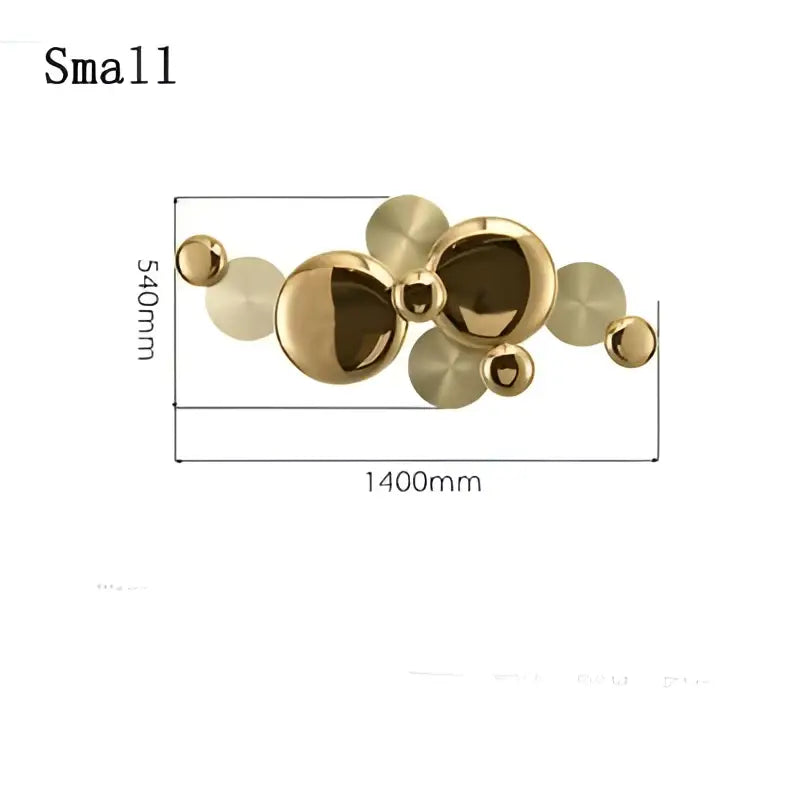 Art Deco Gold Spherical Wall Sconce 193cm