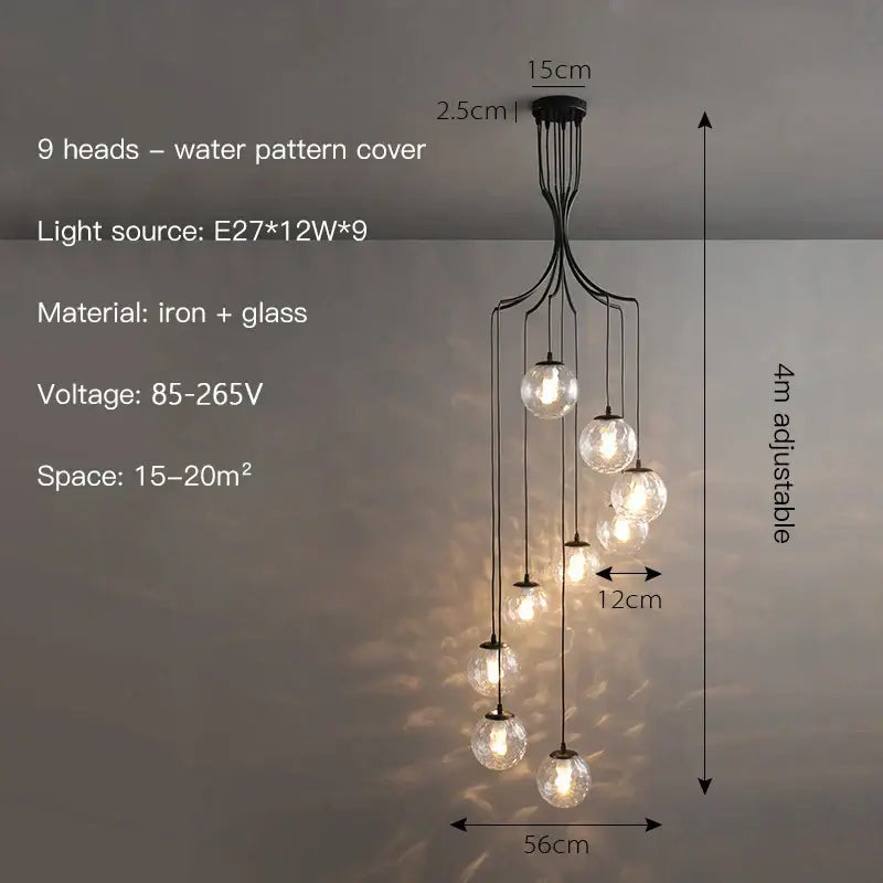Gold Cascading Pendant Light