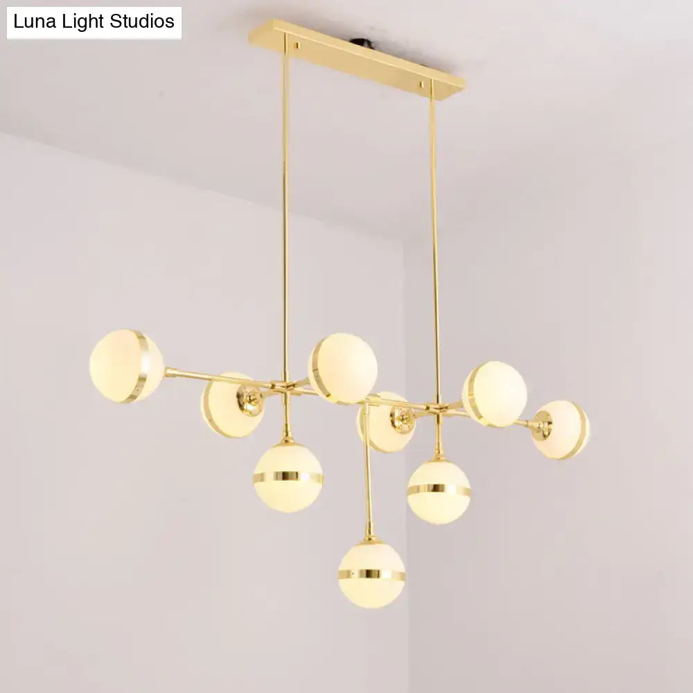 Gold Orb Glass Chandelier