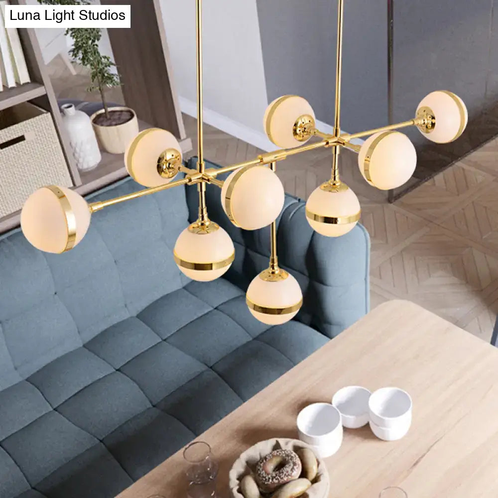 Gold Orb Glass Chandelier