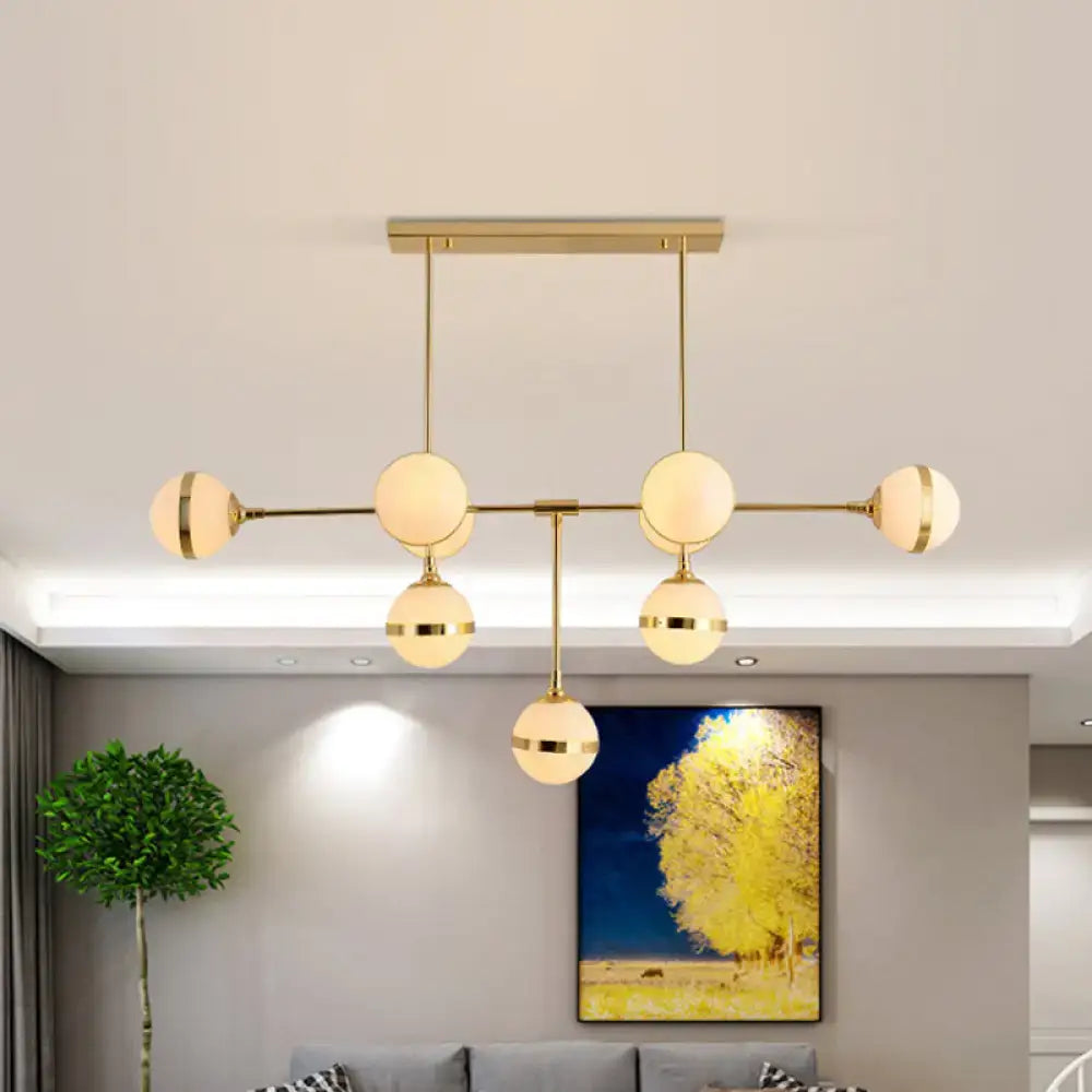 Gold Orb Glass Chandelier