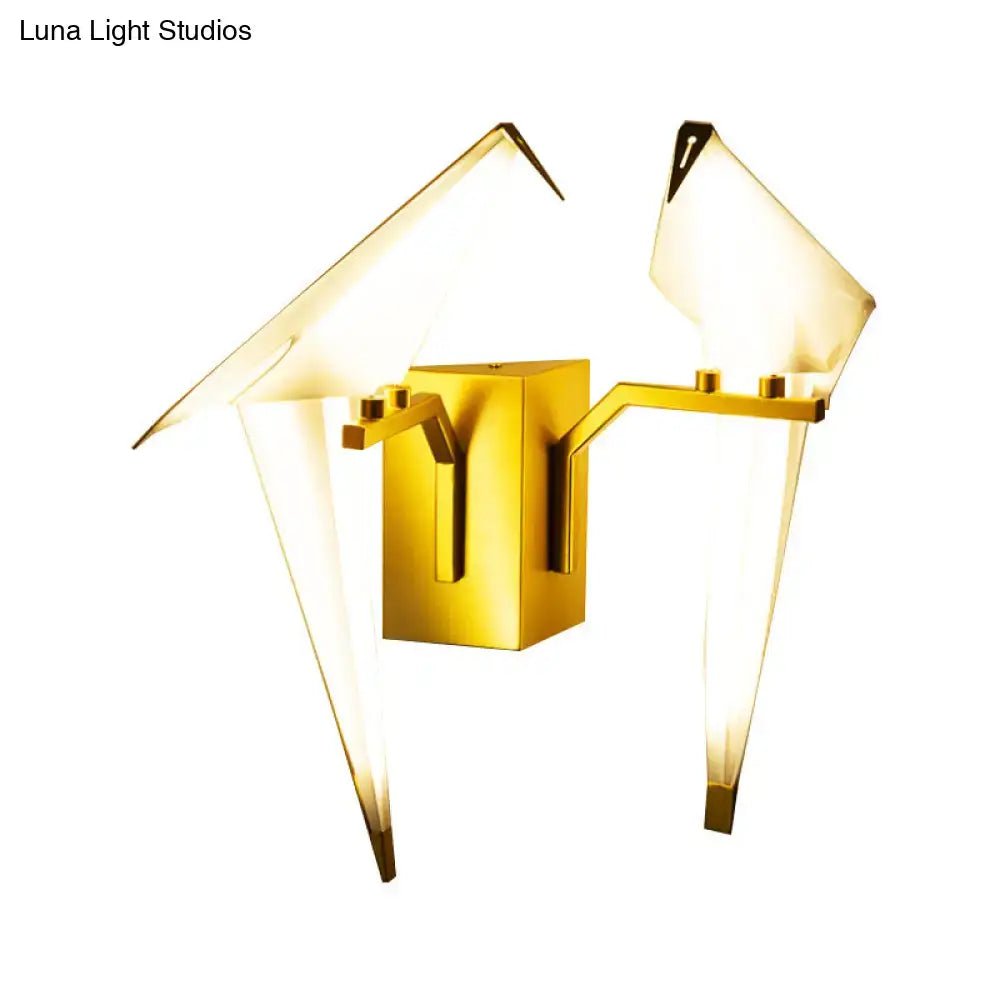 Gold Crane Wall Sconce
