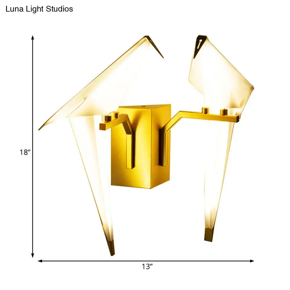 Gold Crane Wall Sconce