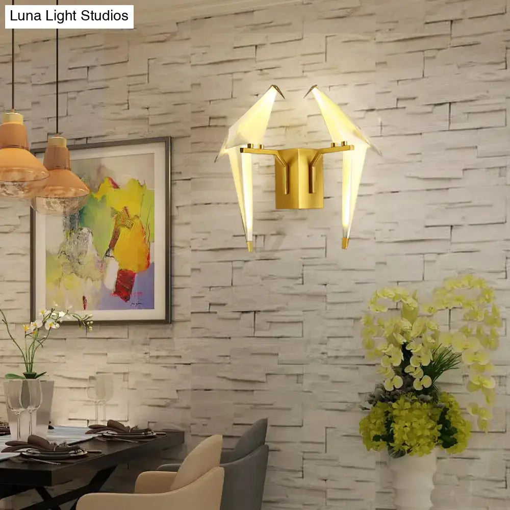Gold Crane Wall Sconce