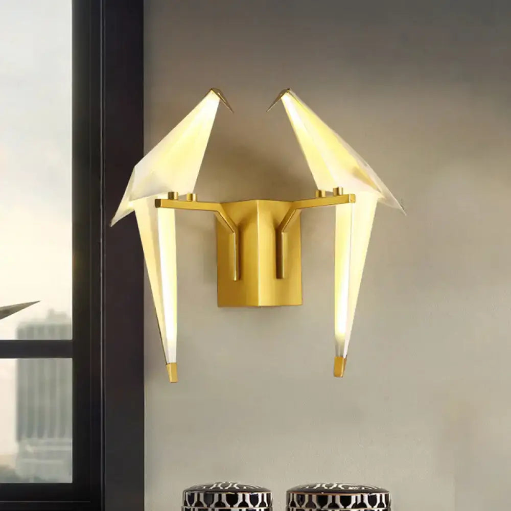 Gold Crane Wall Sconce