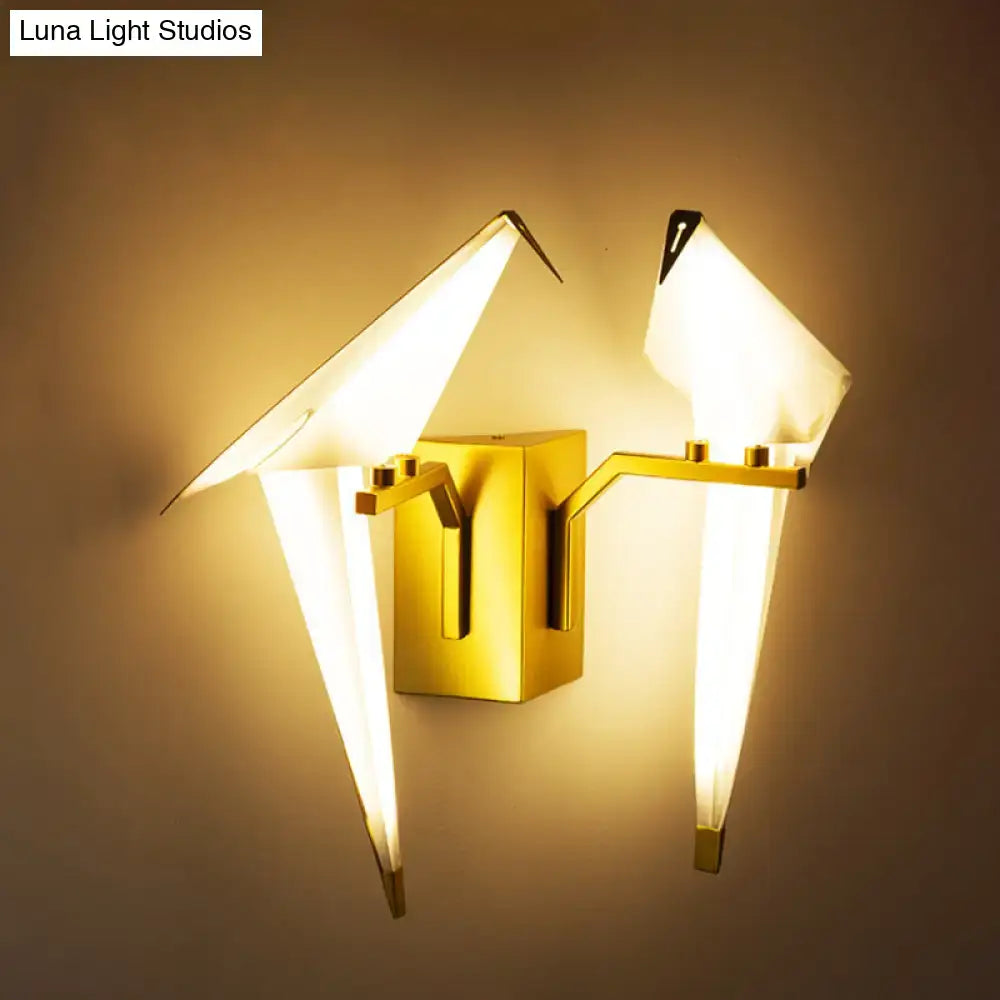 Gold Crane Wall Sconce