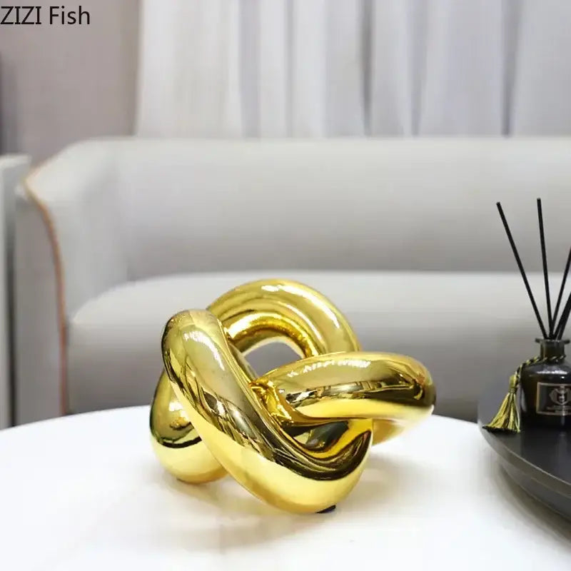 Gold-Plated Knot Sculpture