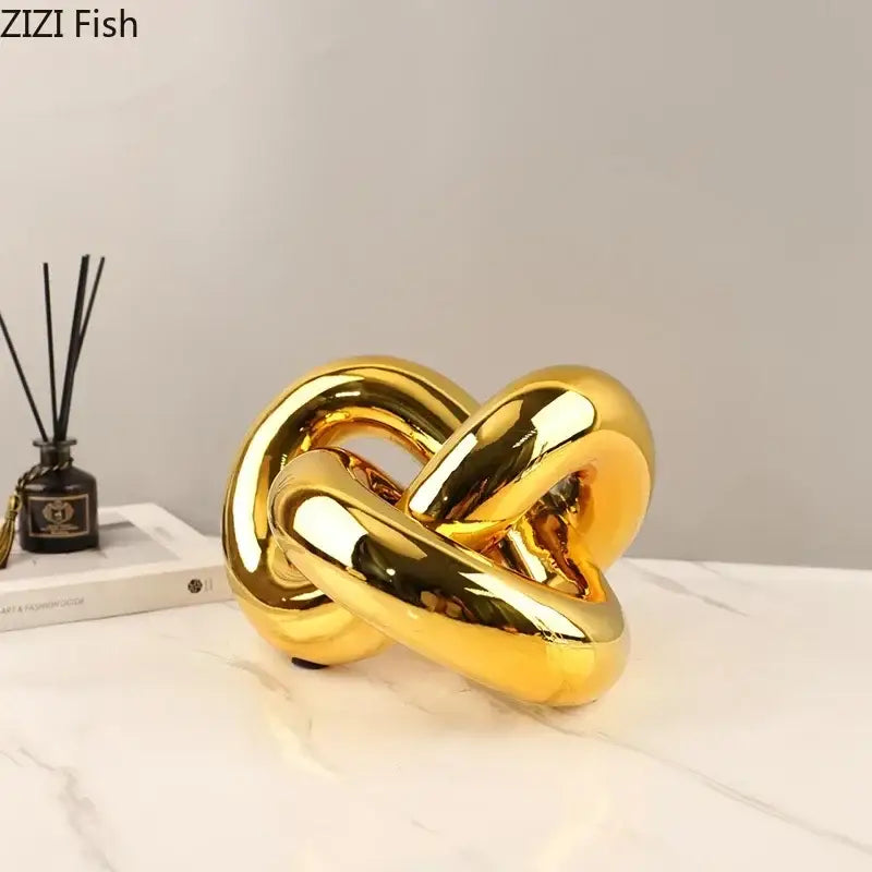 Gold-Plated Knot Sculpture