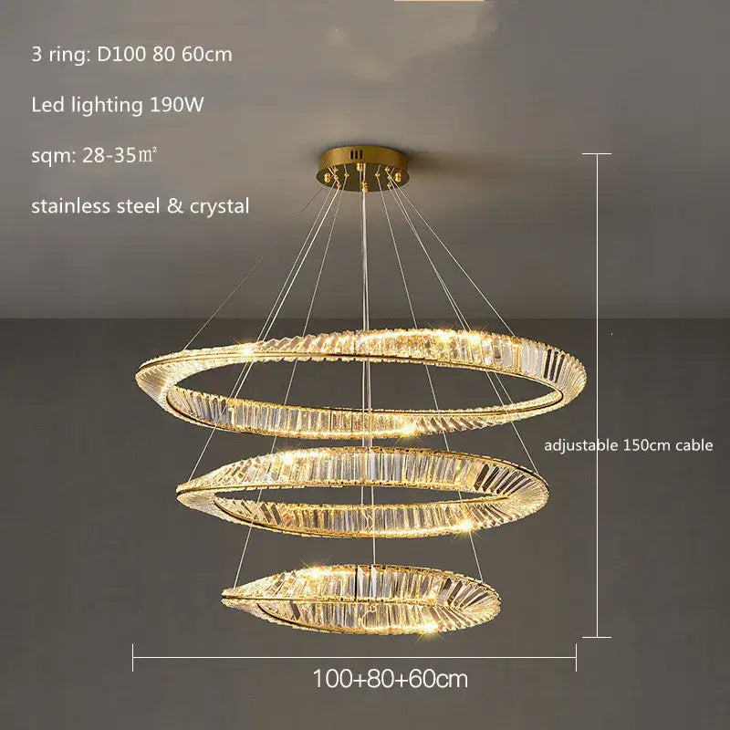 Gold Crystal Ring Pendant