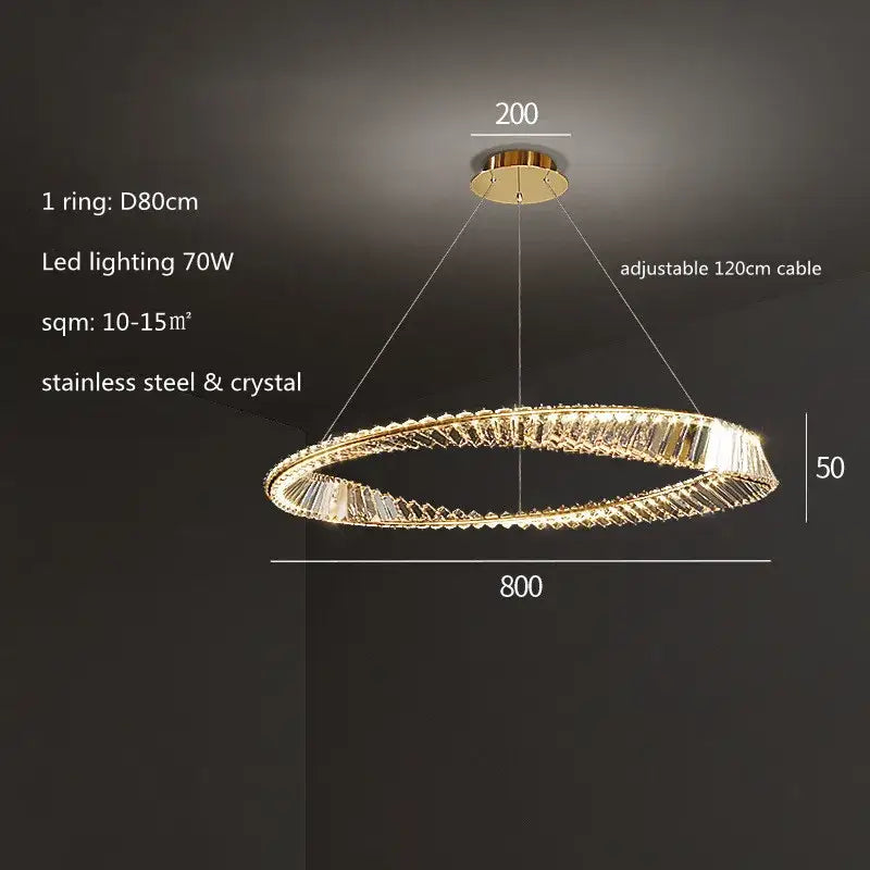 Gold Crystal Ring Pendant