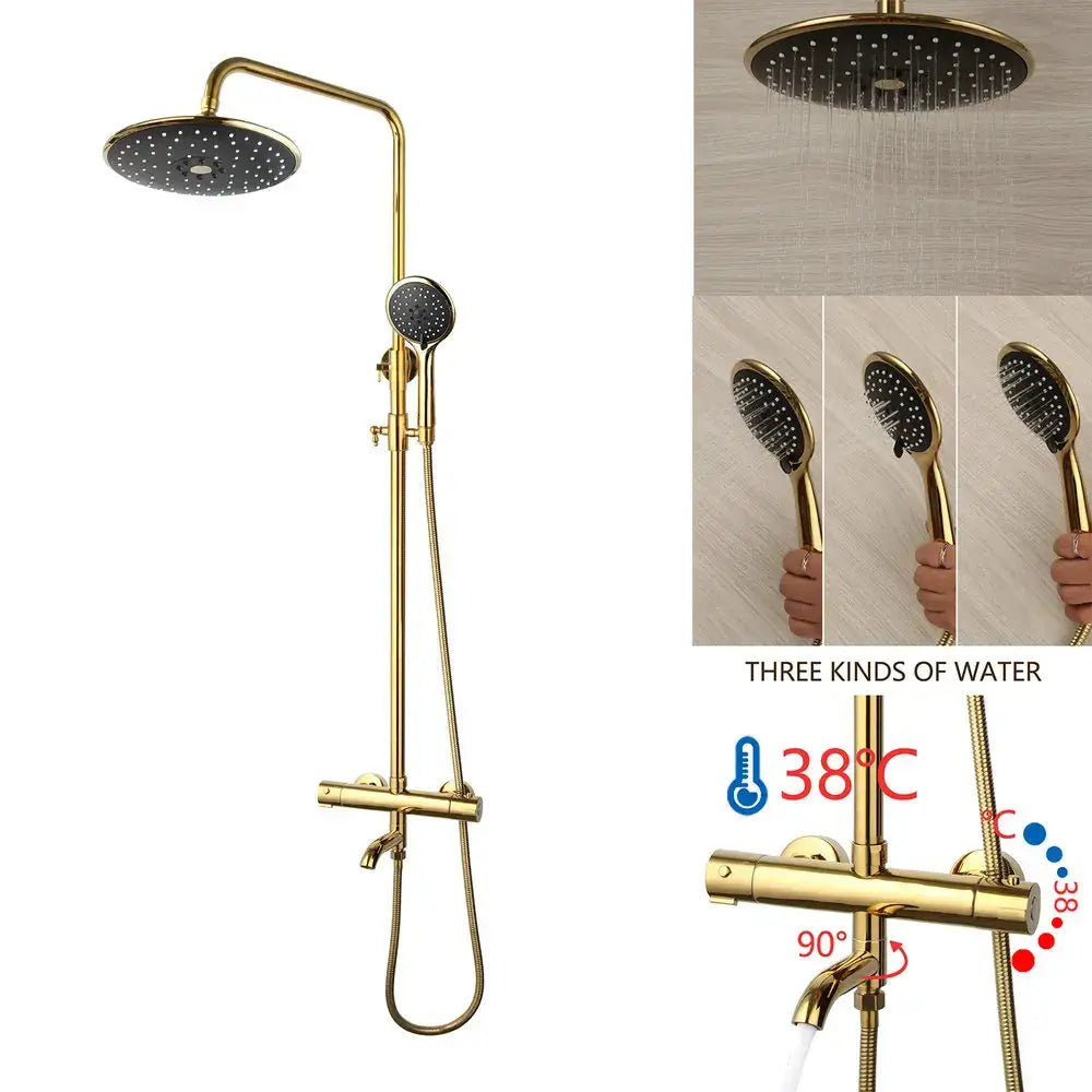 Gold Rainfall Shower Set
