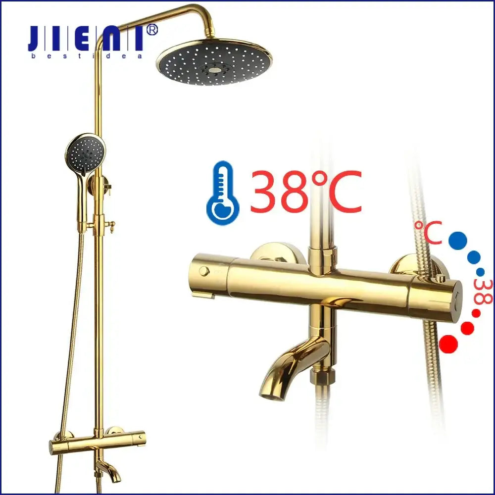 Gold Rainfall Shower Set