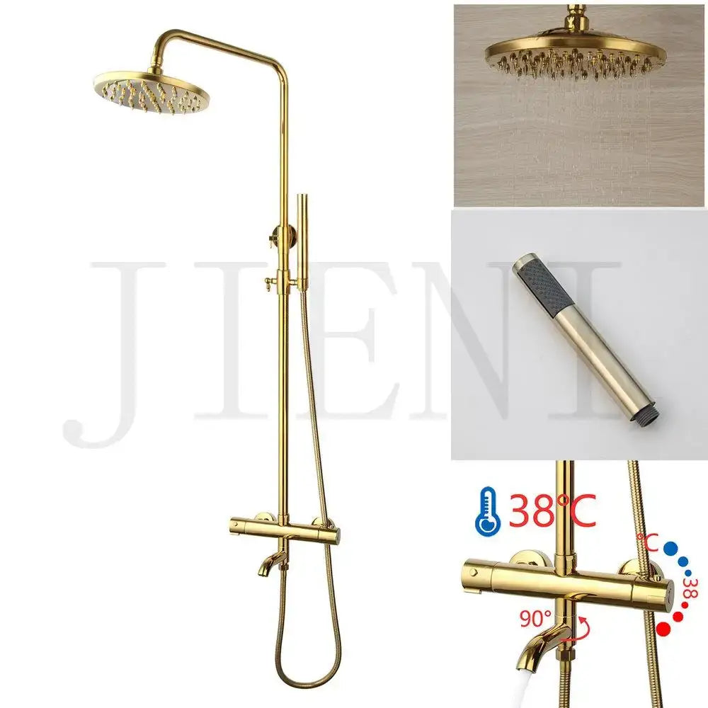 Gold Rainfall Shower Set