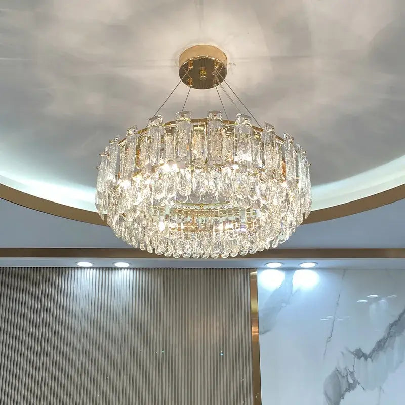 Gold Crystal 85cm Pendant Chandelier