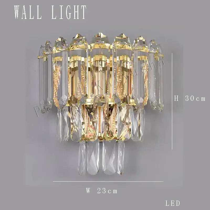 Gold Crystal 85cm Pendant Chandelier