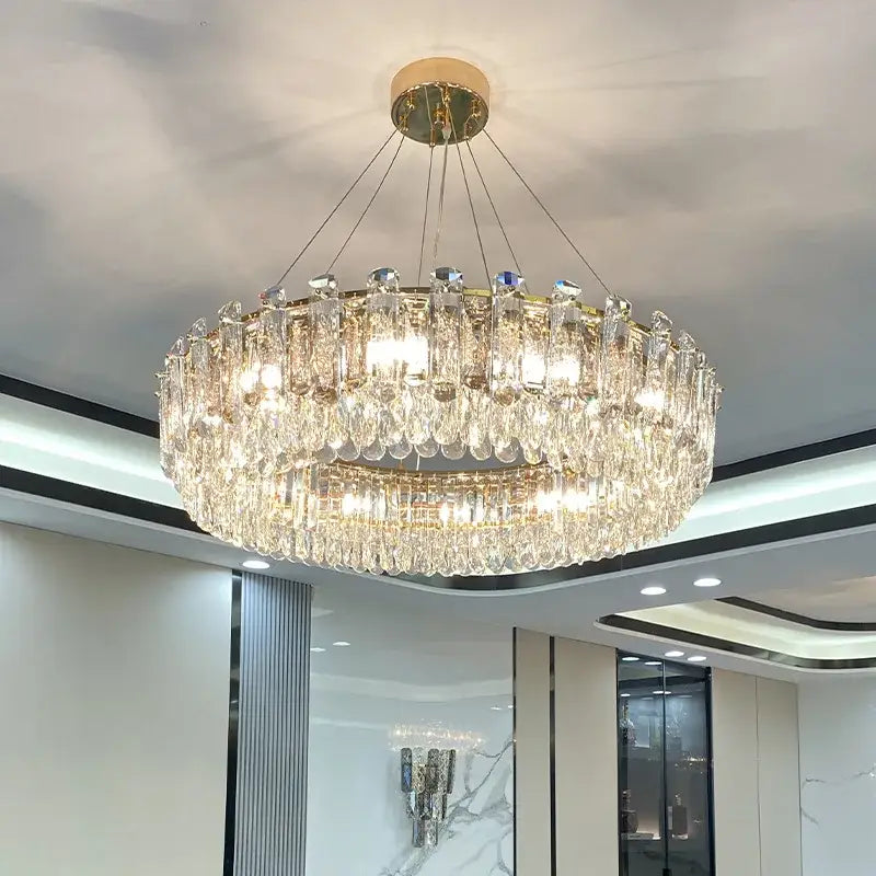 Gold Crystal 85cm Pendant Chandelier