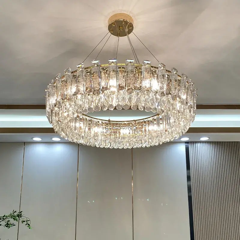 Gold Crystal 85cm Pendant Chandelier