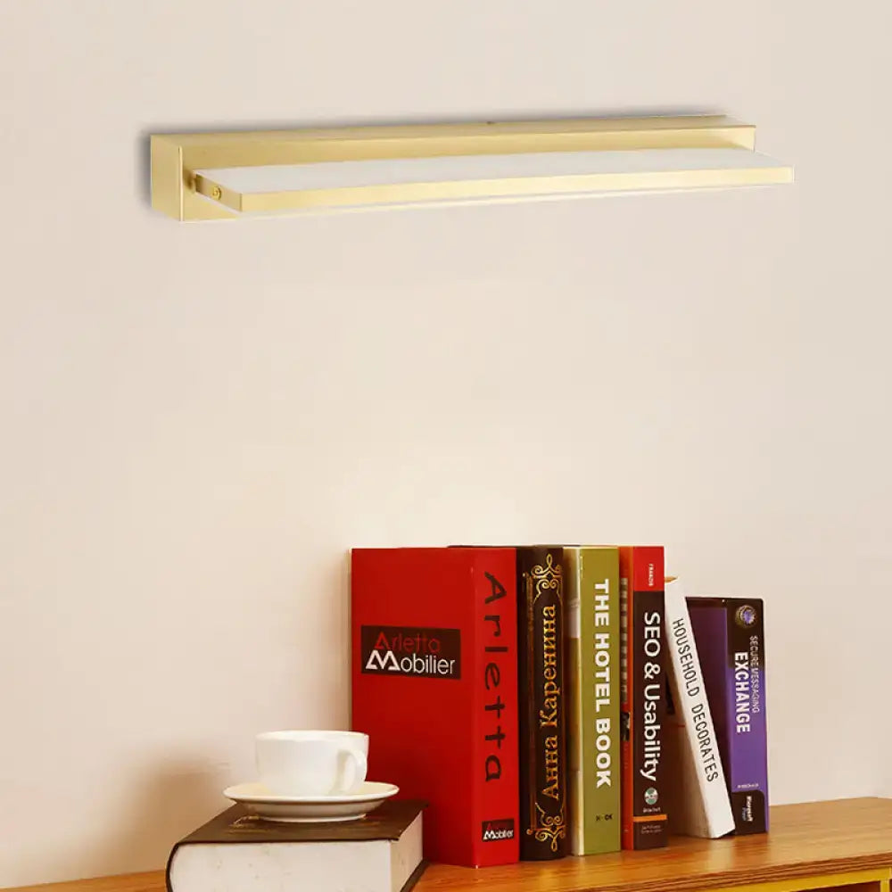 Gold LED Wall Sconce Rectangular Acrylic Shade