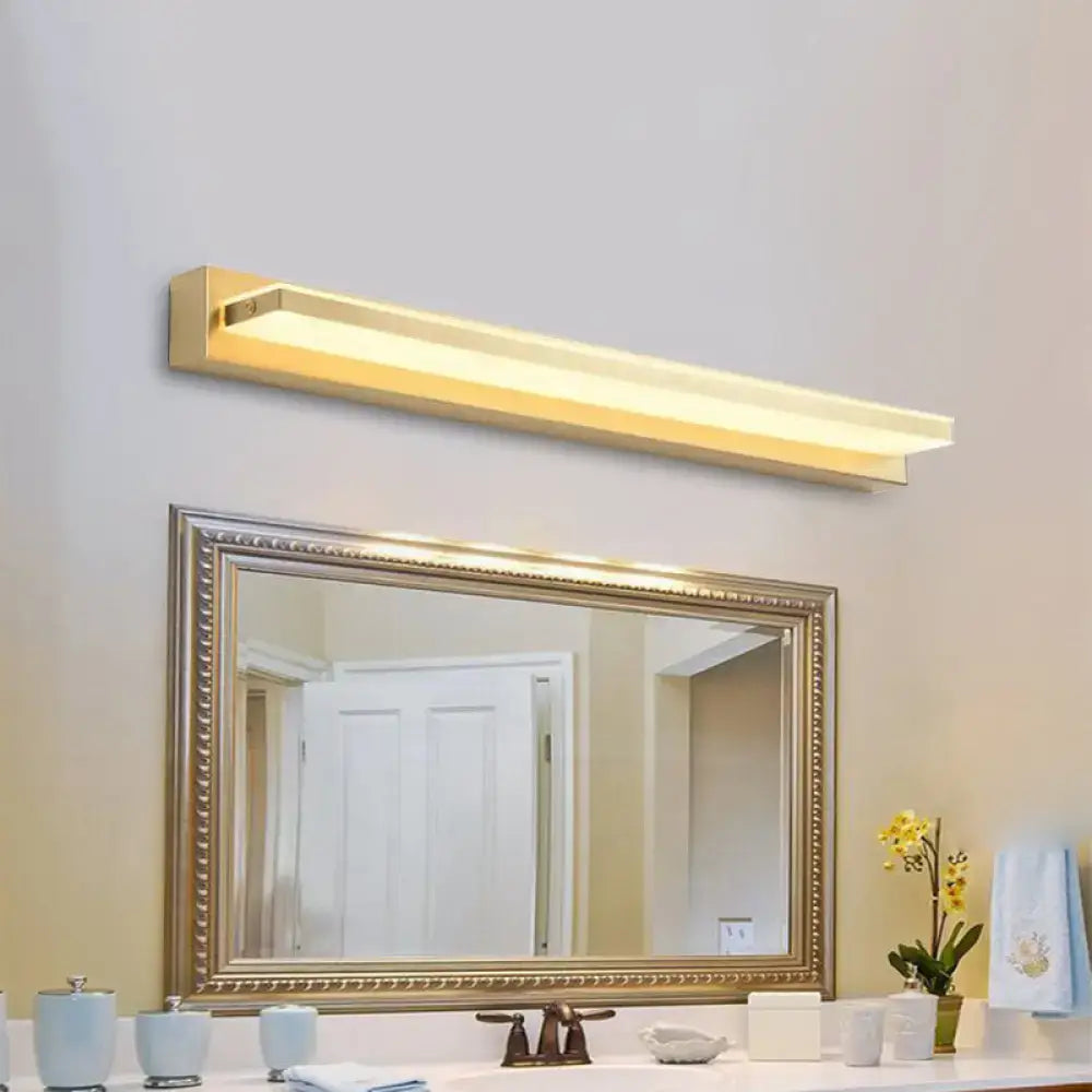 Gold LED Wall Sconce Rectangular Acrylic Shade