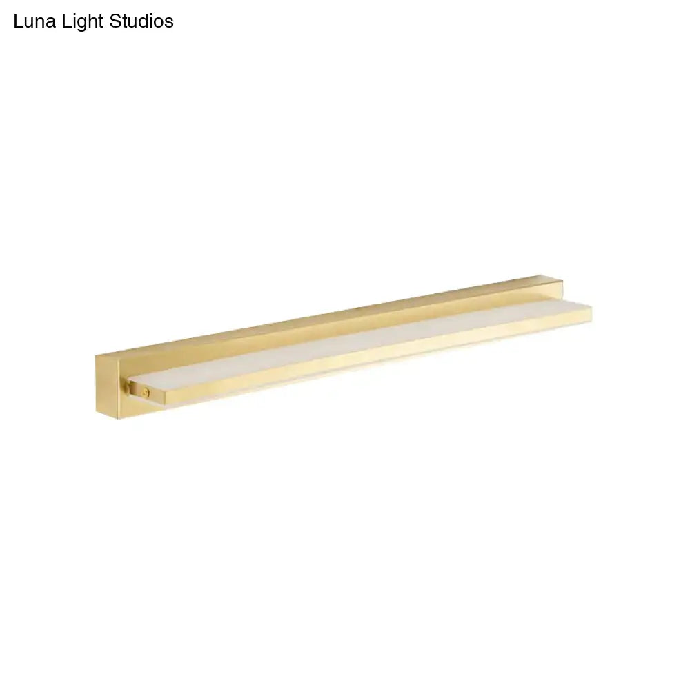 Gold LED Wall Sconce Rectangular Acrylic Shade