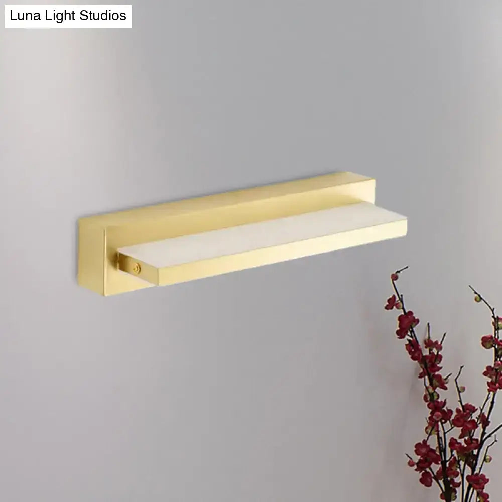 Gold LED Wall Sconce Rectangular Acrylic Shade