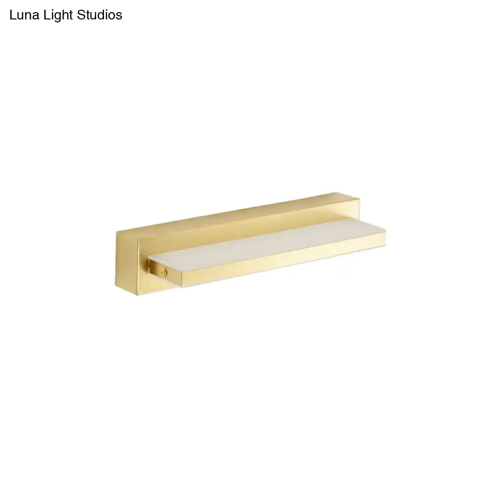 Gold LED Wall Sconce Rectangular Acrylic Shade