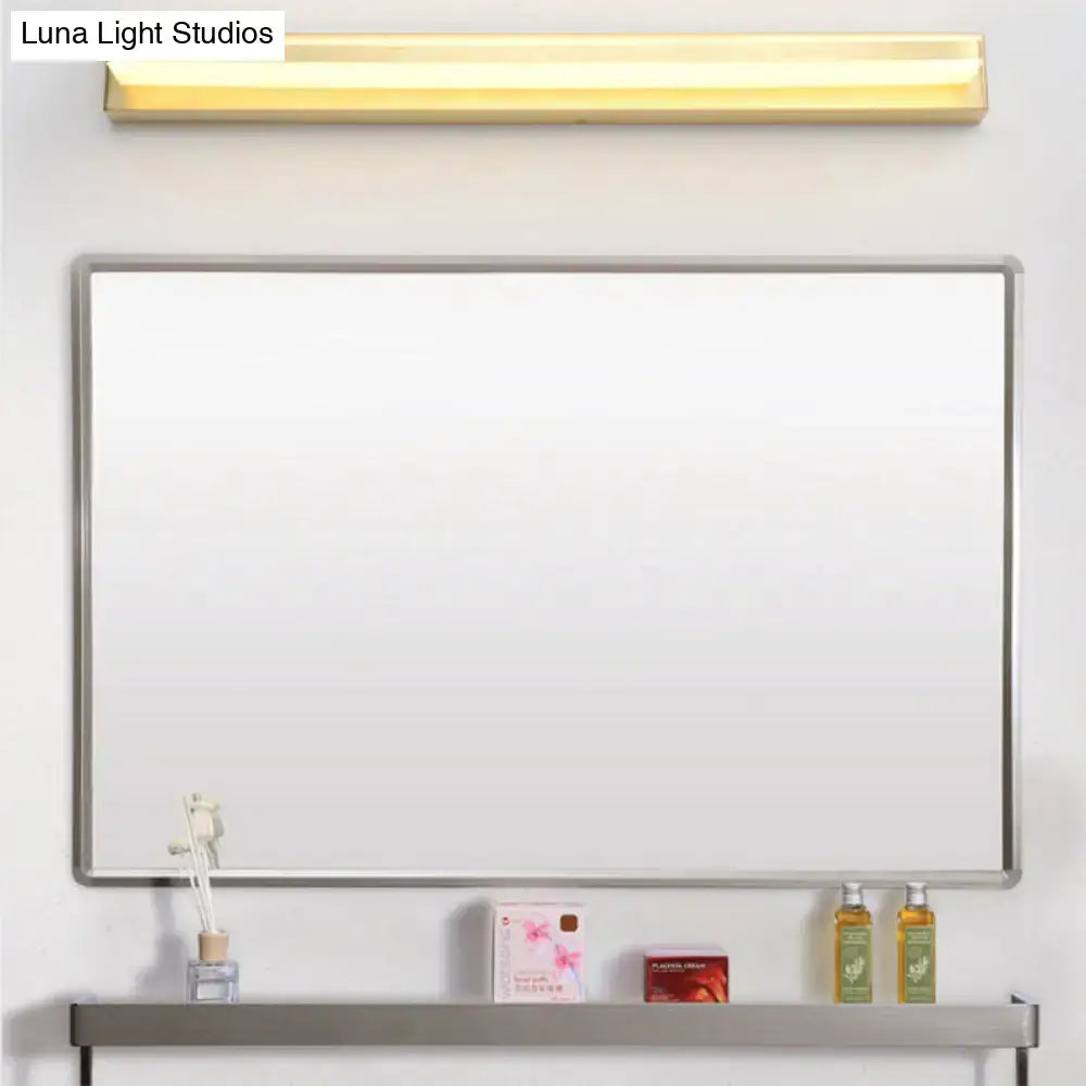 Gold LED Wall Sconce Rectangular Acrylic Shade