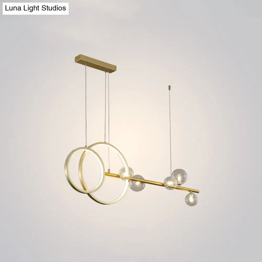 Gold Clear Glass Adjustable Pendant Light