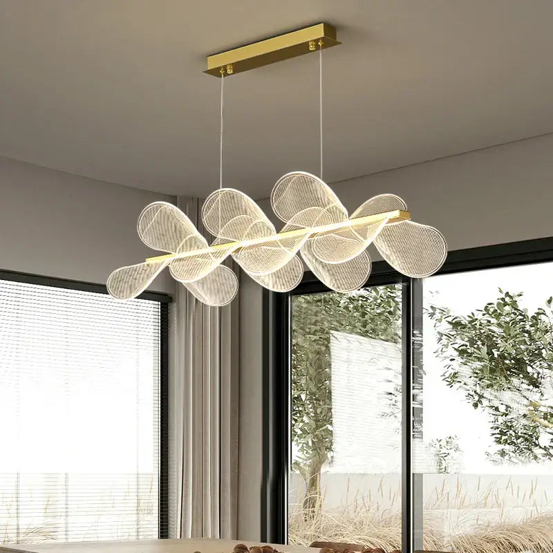 Gold Leaf Cluster Pendant Light Dimmable