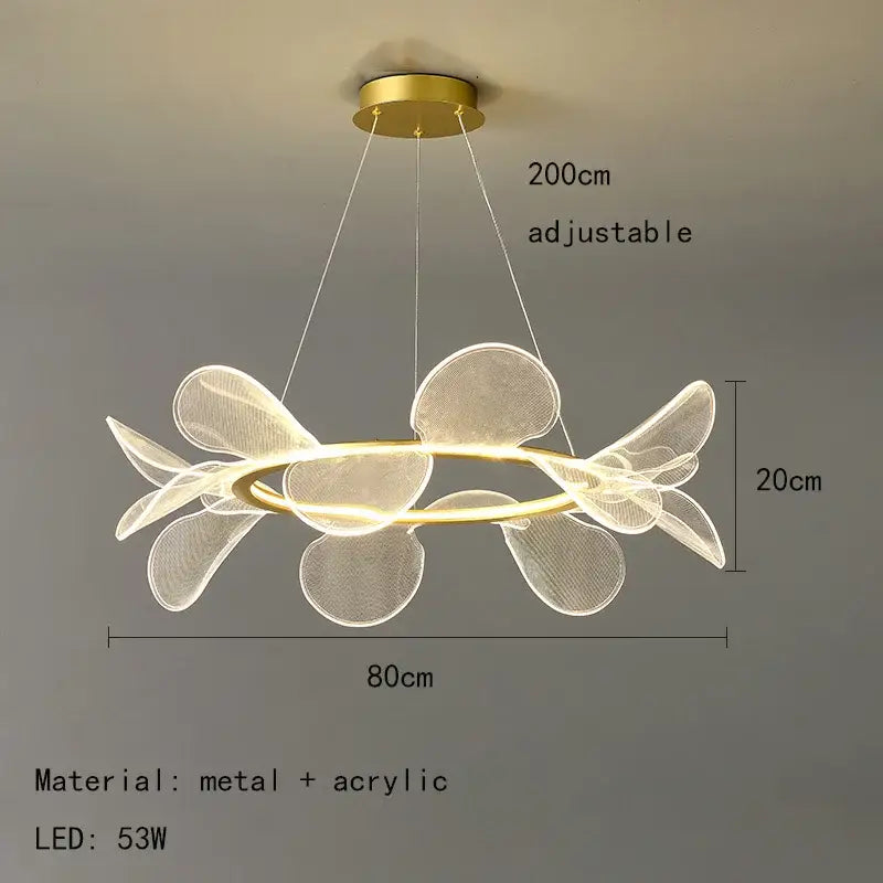 Gold Leaf Cluster Pendant Light Dimmable