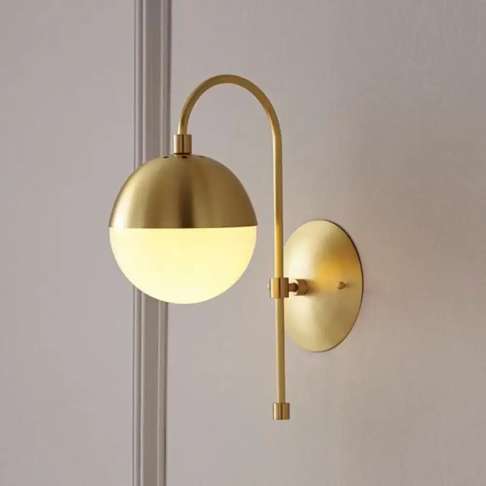 Gold Opal Glass Wall Lamp