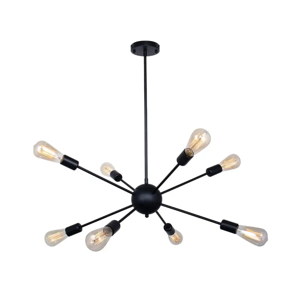Gold Starburst Chandelier 18-Head Satellite Design