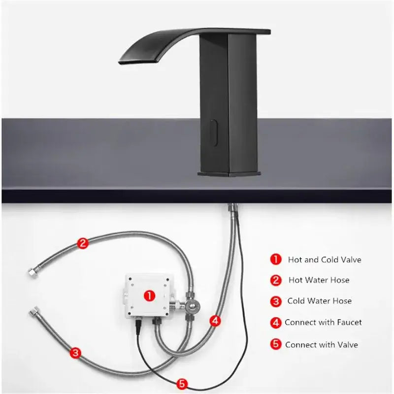 Gold Sensor Waterfall Faucet