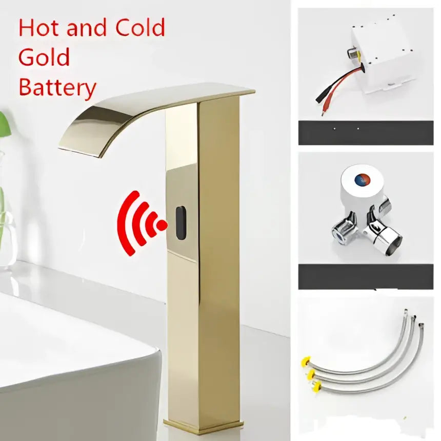 Gold Sensor Waterfall Faucet