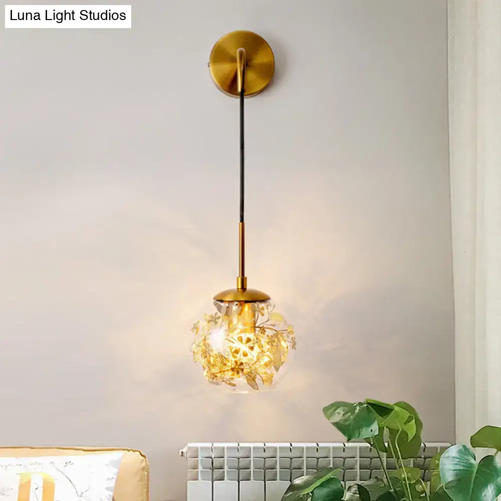 Gold Shattered Leaf Sconce