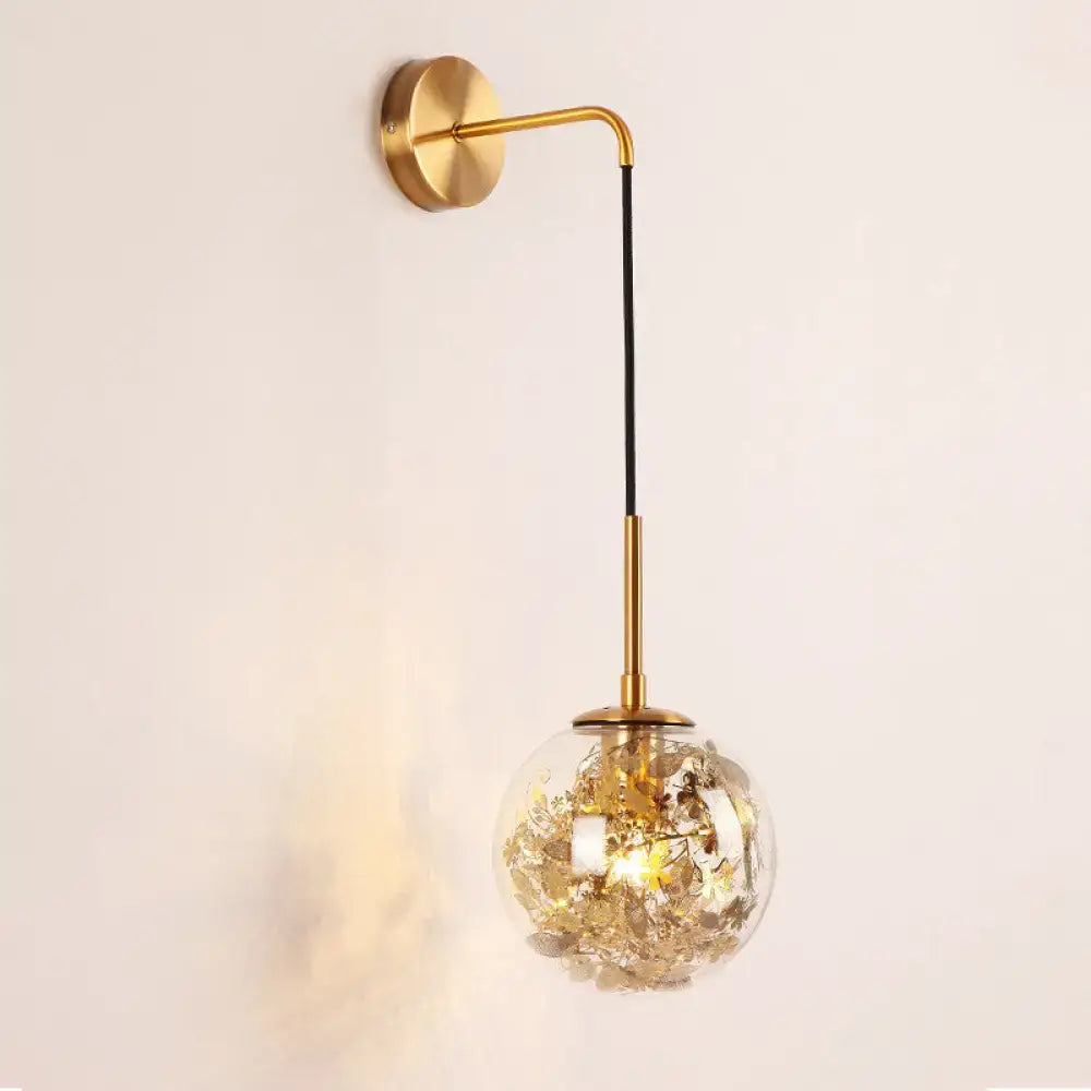 Gold Shattered Leaf Sconce
