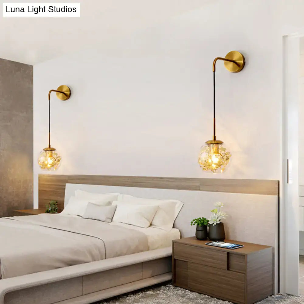 Gold Shattered Leaf Sconce