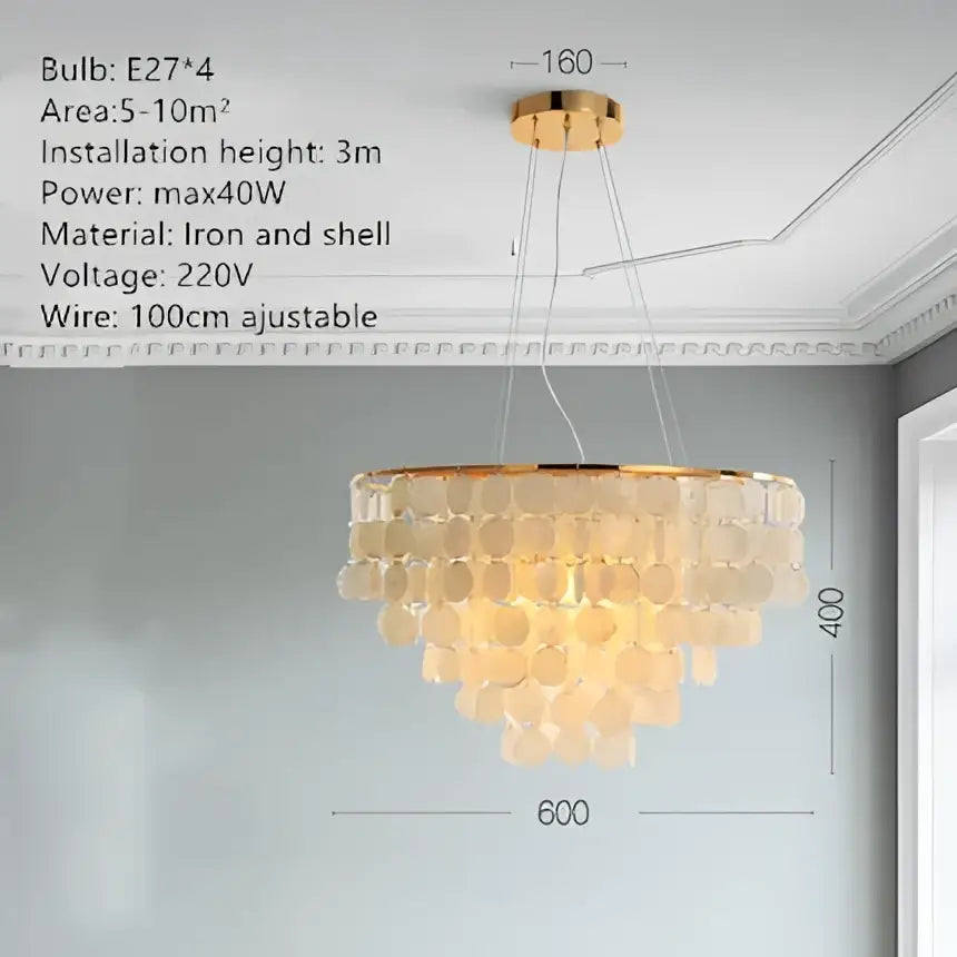 Gold Shell Chandelier