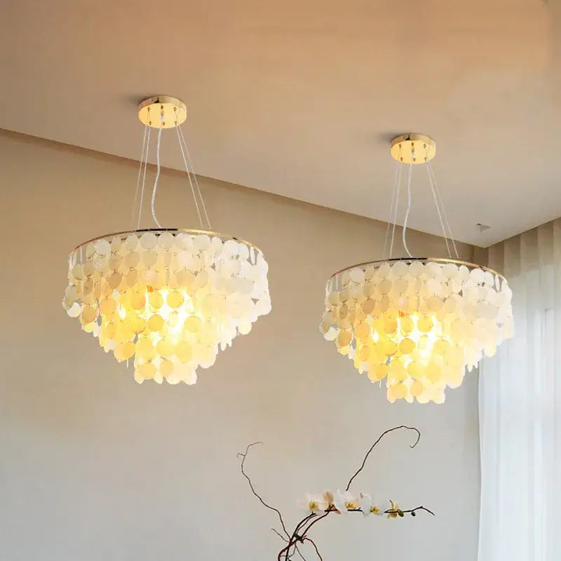 Gold Shell Chandelier