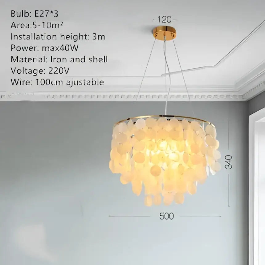 Gold Shell Chandelier