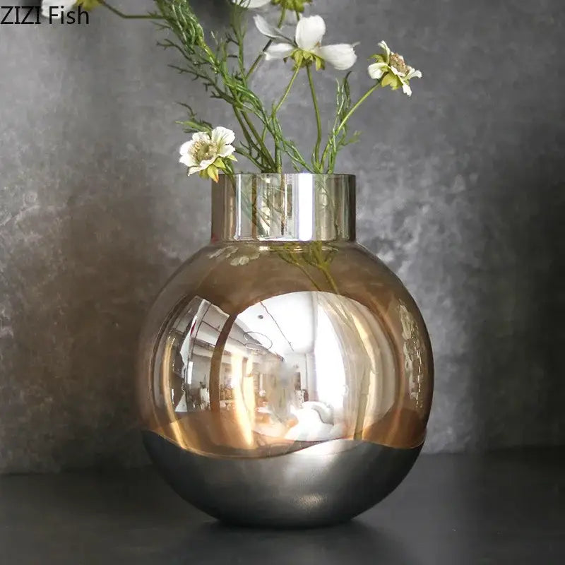 Amber Glass Modern Vase