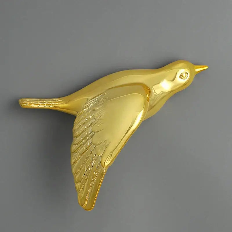 Gold Silver Bird Wall Art