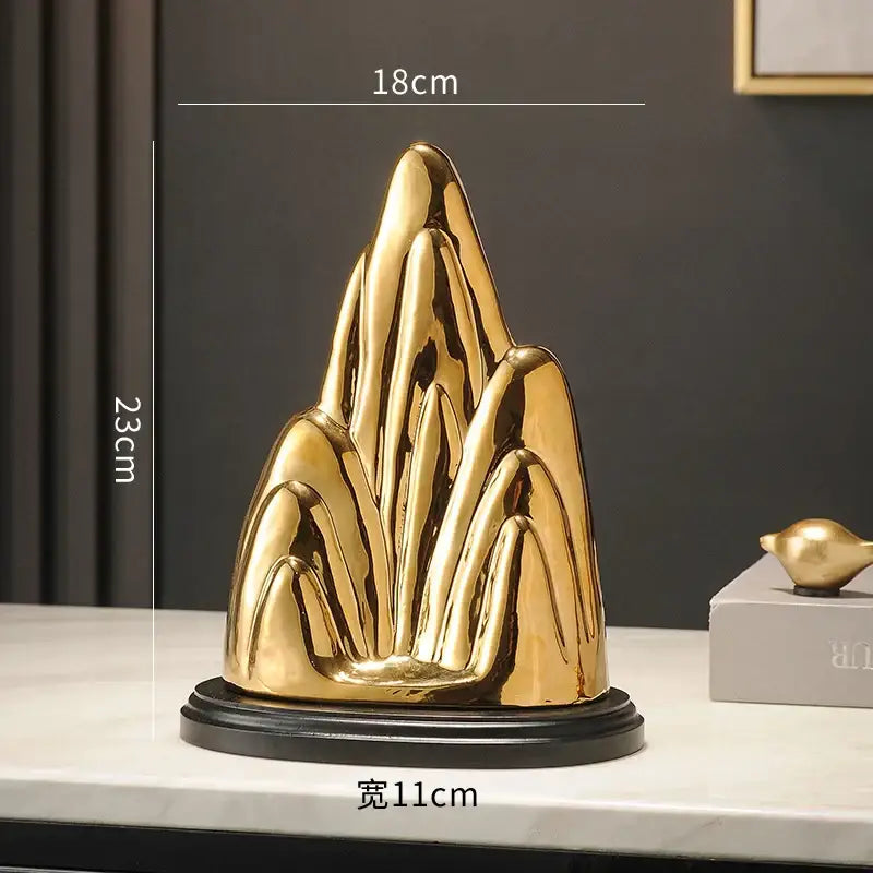 Gold Silver Mountain Sculpture