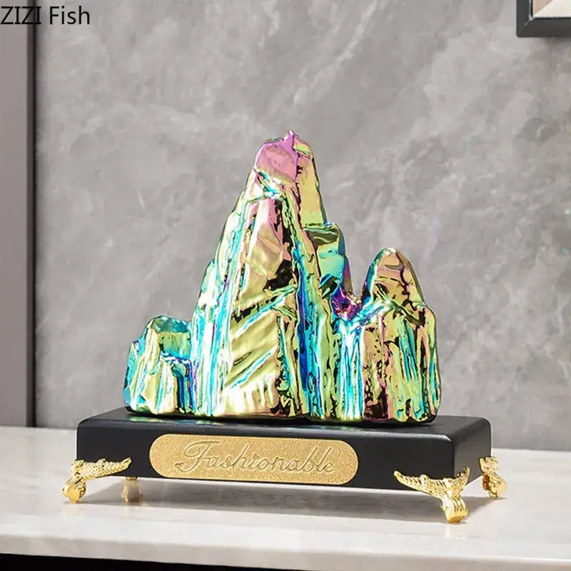 Gold Silver Mountain Sculpture
