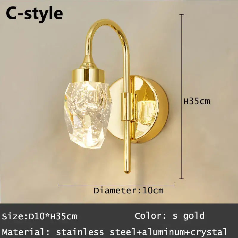 Crystal LED Wall Sconce with Integrated Light